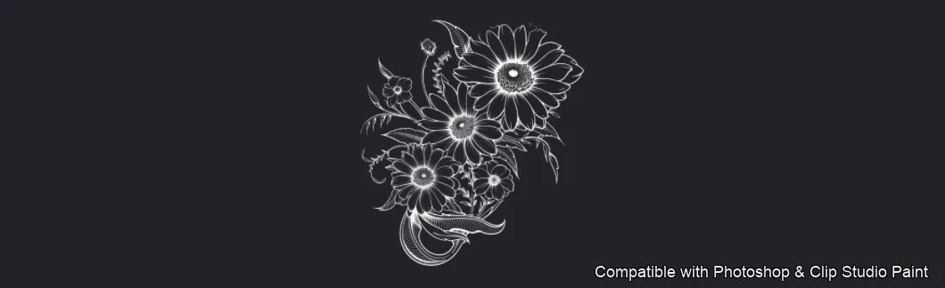 Daisy Garden brush 56 of 106 — Photoshop & Clip Studio Paint .abr preview