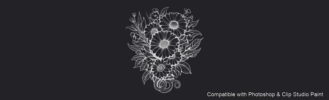 Daisy Garden brush 59 of 106 — Photoshop & Clip Studio Paint .abr preview