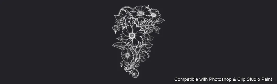 Daisy Garden brush 61 of 106 — Photoshop & Clip Studio Paint .abr preview