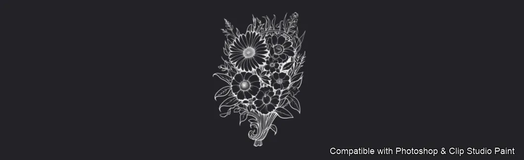 Daisy Garden brush 66 of 106 — Photoshop & Clip Studio Paint .abr preview