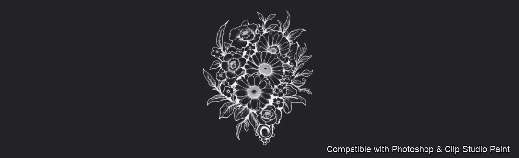 Daisy Garden brush 71 of 106 — Photoshop & Clip Studio Paint .abr preview