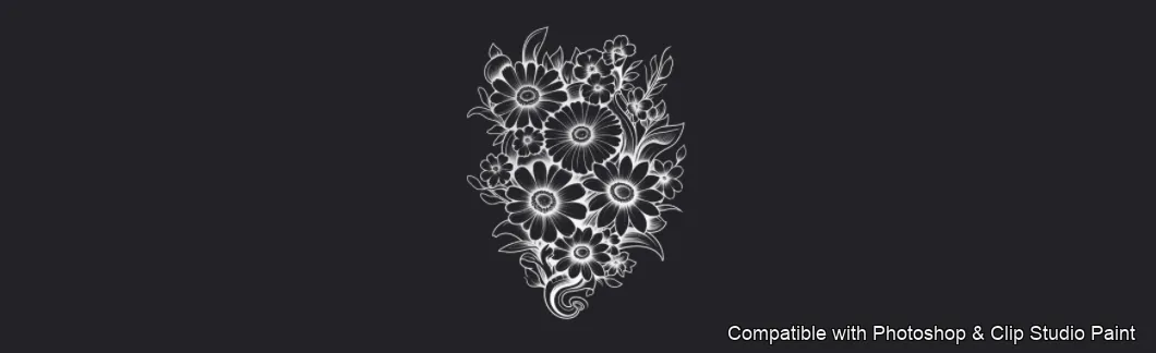 Daisy Garden brush 72 of 106 — Photoshop & Clip Studio Paint .abr preview