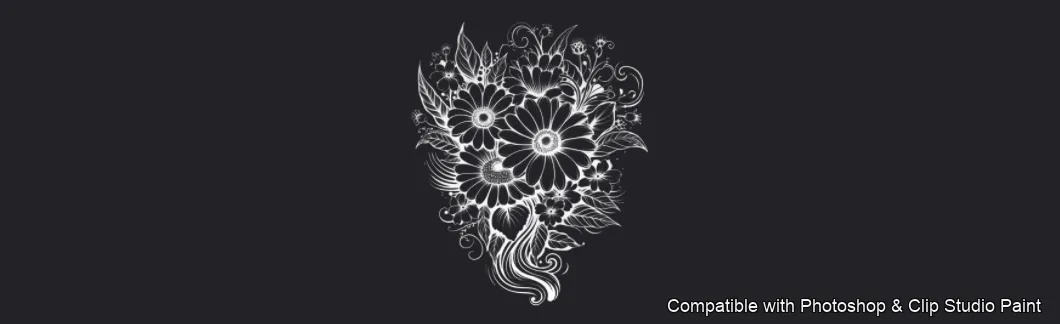 Daisy Garden brush 74 of 106 — Photoshop & Clip Studio Paint .abr preview