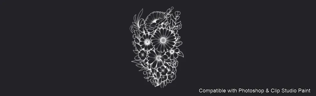 Daisy Garden brush 77 of 106 — Photoshop & Clip Studio Paint .abr preview