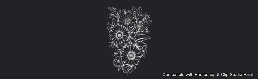 Daisy Garden brush 79 of 106 — Photoshop & Clip Studio Paint .abr preview