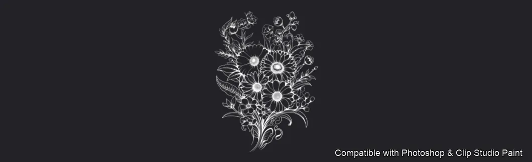 Daisy Garden brush 80 of 106 — Photoshop & Clip Studio Paint .abr preview