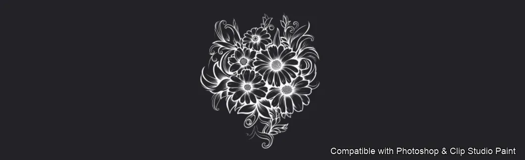 Daisy Garden brush 82 of 106 — Photoshop & Clip Studio Paint .abr preview