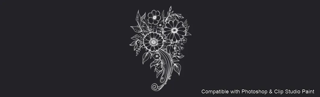 Daisy Garden brush 86 of 106 — Photoshop & Clip Studio Paint .abr preview