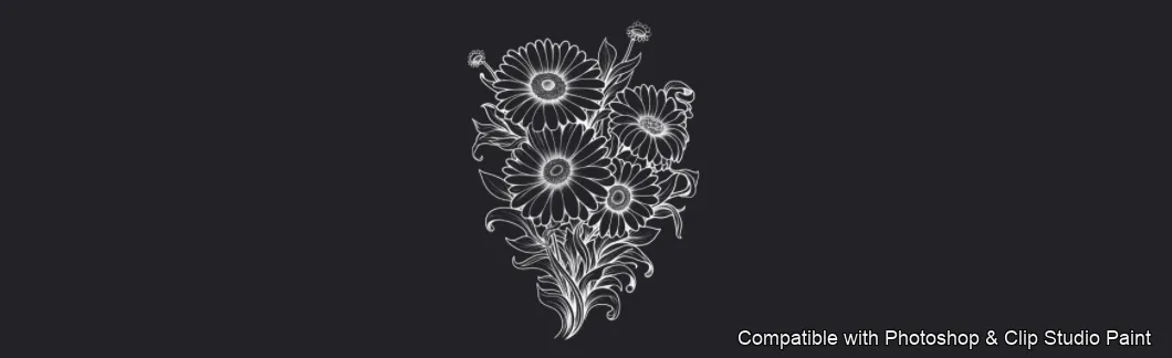 Daisy Garden brush 87 of 106 — Photoshop & Clip Studio Paint .abr preview