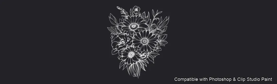 Daisy Garden brush 91 of 106 — Photoshop & Clip Studio Paint .abr preview