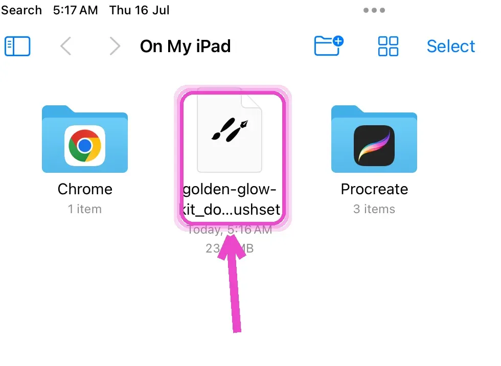 Find it in the Files app — how to install Procreate brushes on iPad