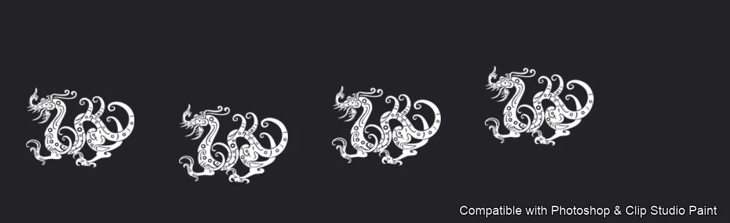 Dragon Ink Kit brush 2 of 64 — Photoshop & Clip Studio Paint .abr preview