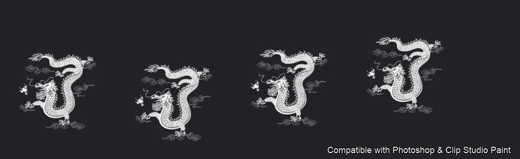 Dragon Ink Kit brush 3 of 64 — Photoshop & Clip Studio Paint .abr preview