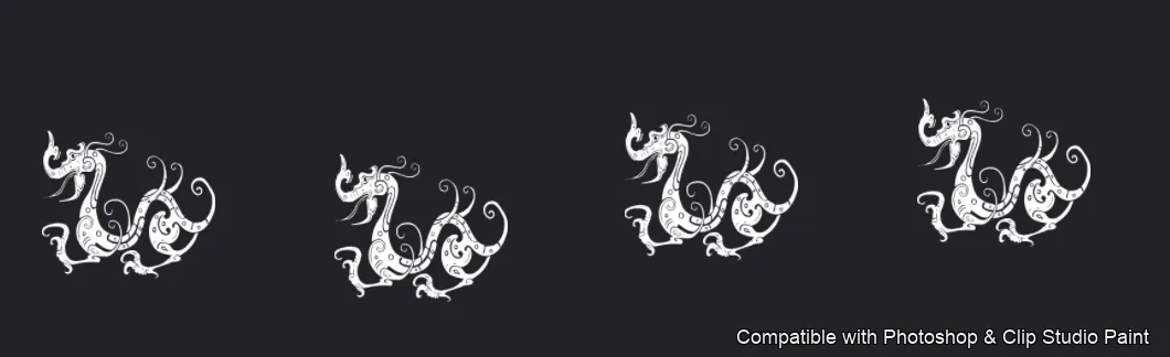 Dragon Ink Kit brush 4 of 64 — Photoshop & Clip Studio Paint .abr preview