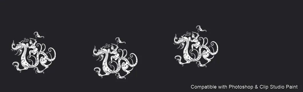Dragon Ink Kit brush 5 of 64 — Photoshop & Clip Studio Paint .abr preview
