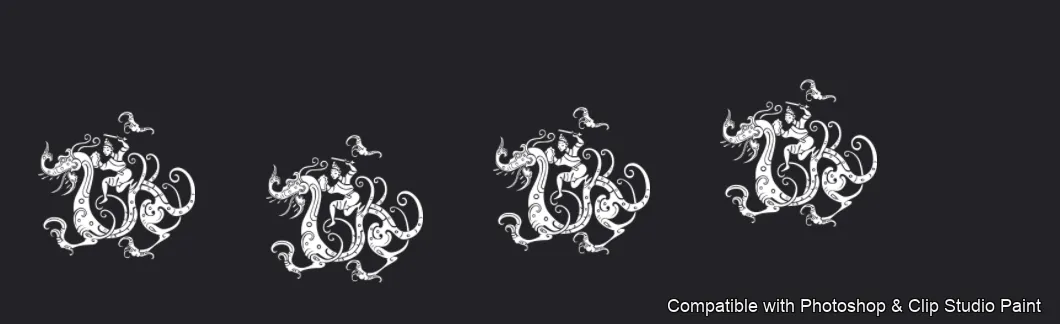 Dragon Ink Kit brush 6 of 64 — Photoshop & Clip Studio Paint .abr preview