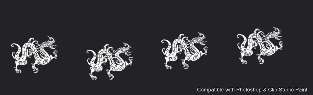 Dragon Ink Kit brush 7 of 64 — Photoshop & Clip Studio Paint .abr preview