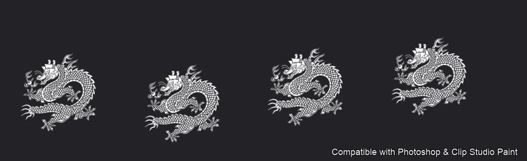 Dragon Ink Kit brush 8 of 64 — Photoshop & Clip Studio Paint .abr preview