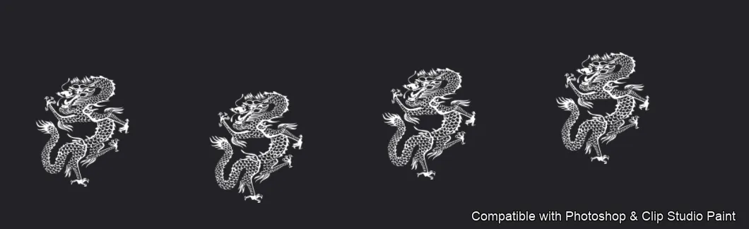 Dragon Ink Kit brush 9 of 64 — Photoshop & Clip Studio Paint .abr preview