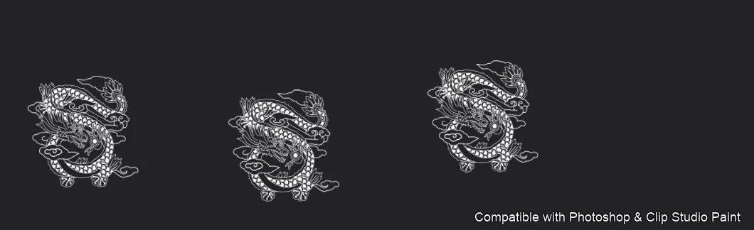 Dragon Ink Kit brush 10 of 64 — Photoshop & Clip Studio Paint .abr preview