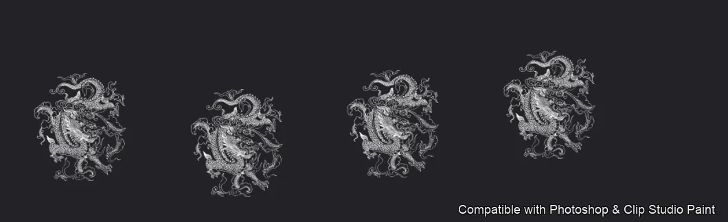 Dragon Ink Kit brush 14 of 64 — Photoshop & Clip Studio Paint .abr preview