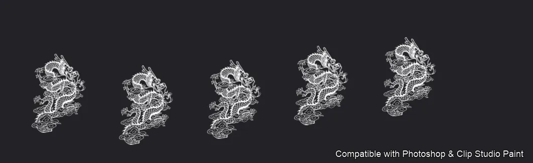 Dragon Ink Kit brush 15 of 64 — Photoshop & Clip Studio Paint .abr preview