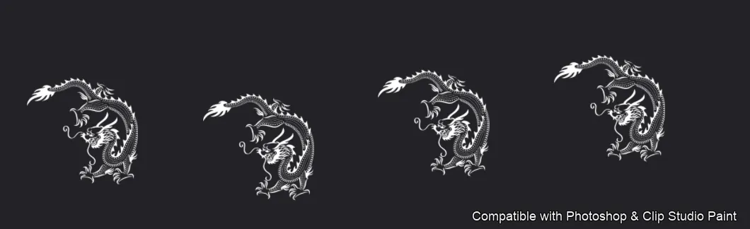 Dragon Ink Kit brush 16 of 64 — Photoshop & Clip Studio Paint .abr preview