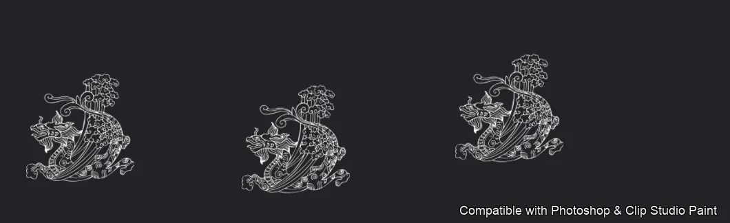 Dragon Ink Kit brush 18 of 64 — Photoshop & Clip Studio Paint .abr preview