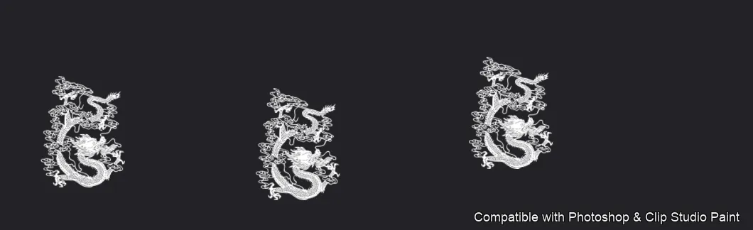 Dragon Ink Kit brush 19 of 64 — Photoshop & Clip Studio Paint .abr preview