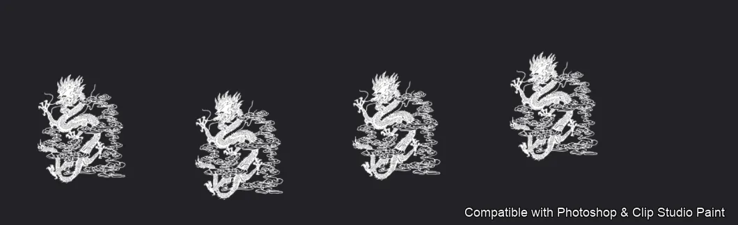 Dragon Ink Kit brush 20 of 64 — Photoshop & Clip Studio Paint .abr preview