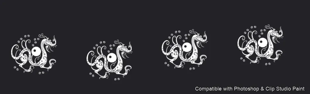 Dragon Ink Kit brush 22 of 64 — Photoshop & Clip Studio Paint .abr preview
