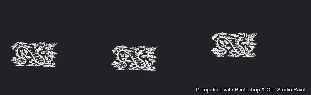 Dragon Ink Kit brush 23 of 64 — Photoshop & Clip Studio Paint .abr preview