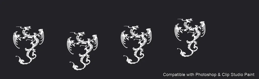 Dragon Ink Kit brush 25 of 64 — Photoshop & Clip Studio Paint .abr preview