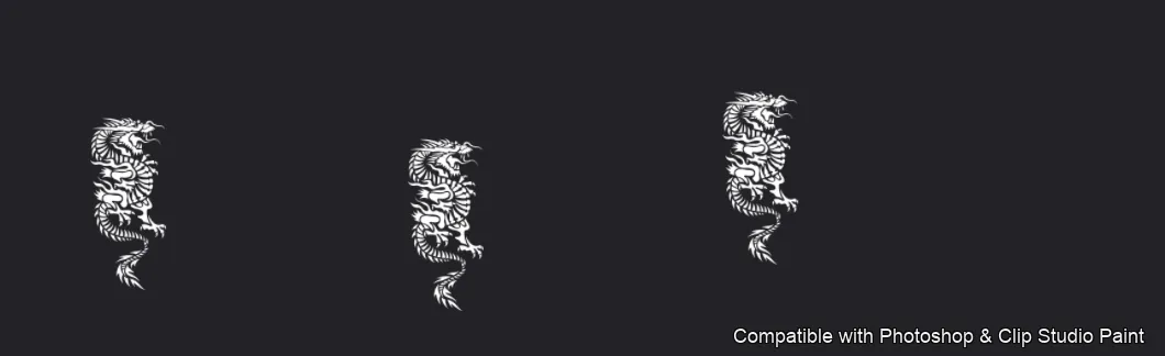 Dragon Ink Kit brush 27 of 64 — Photoshop & Clip Studio Paint .abr preview