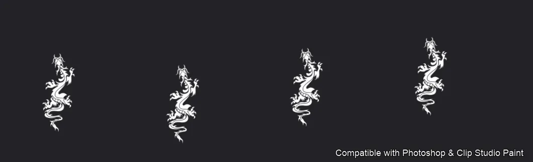 Dragon Ink Kit brush 29 of 64 — Photoshop & Clip Studio Paint .abr preview