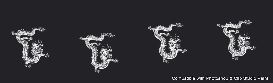 Dragon Ink Kit brush 30 of 64 — Photoshop & Clip Studio Paint .abr preview