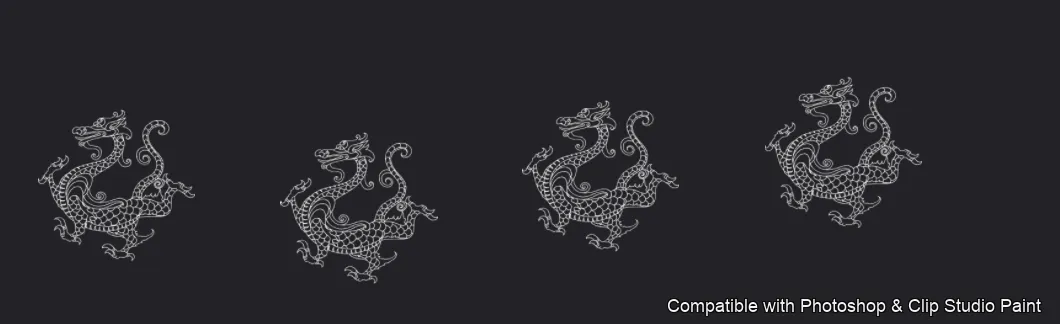 Dragon Ink Kit brush 32 of 64 — Photoshop & Clip Studio Paint .abr preview