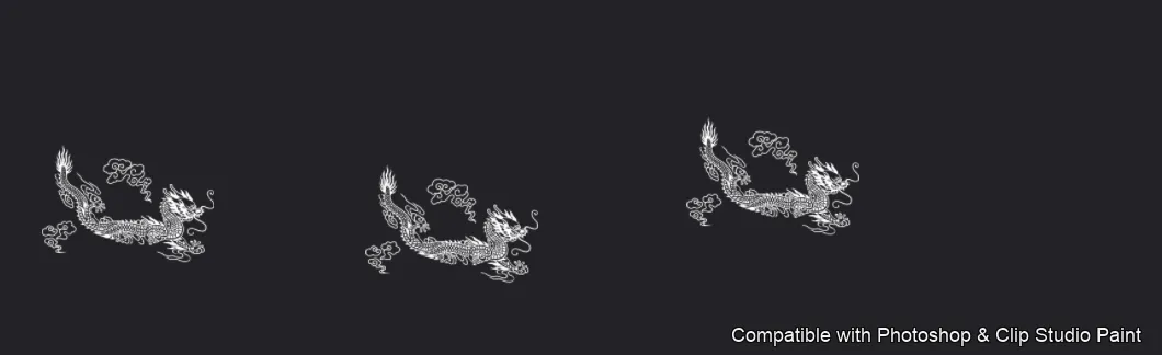 Dragon Ink Kit brush 33 of 64 — Photoshop & Clip Studio Paint .abr preview