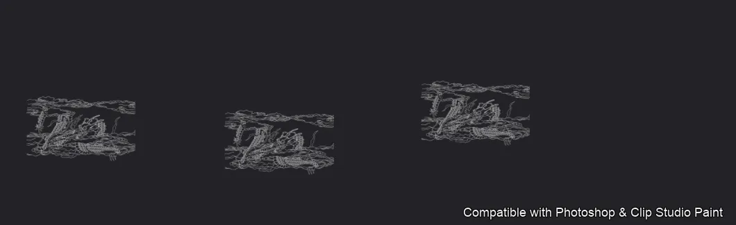 Dragon Ink Kit brush 37 of 64 — Photoshop & Clip Studio Paint .abr preview