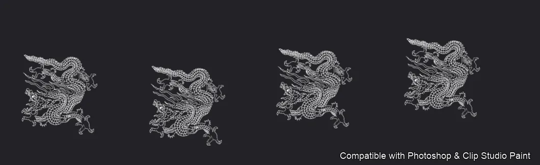 Dragon Ink Kit brush 38 of 64 — Photoshop & Clip Studio Paint .abr preview