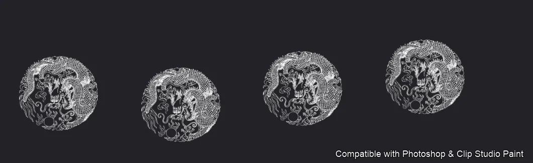 Dragon Ink Kit brush 39 of 64 — Photoshop & Clip Studio Paint .abr preview