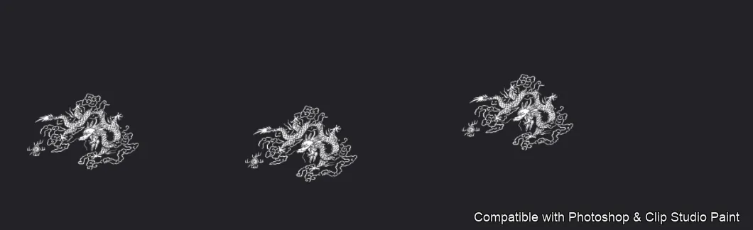 Dragon Ink Kit brush 44 of 64 — Photoshop & Clip Studio Paint .abr preview