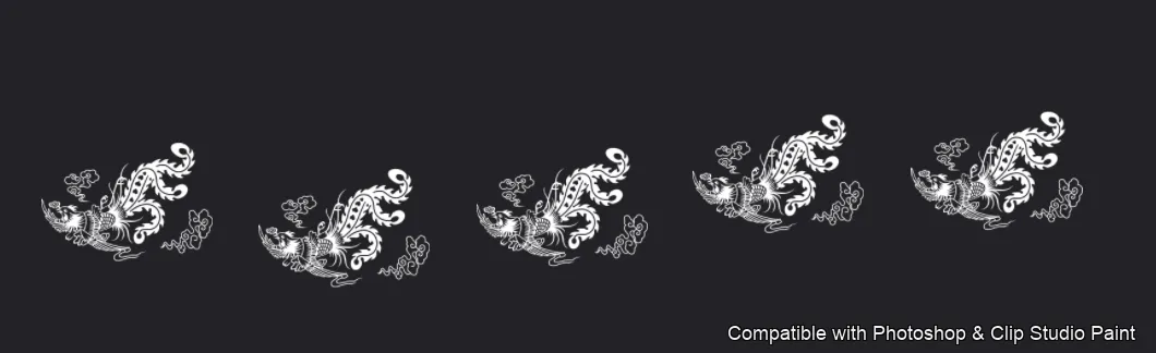 Dragon Ink Kit brush 49 of 64 — Photoshop & Clip Studio Paint .abr preview
