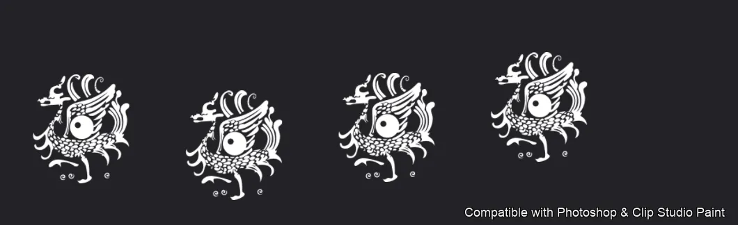 Dragon Ink Kit brush 54 of 64 — Photoshop & Clip Studio Paint .abr preview