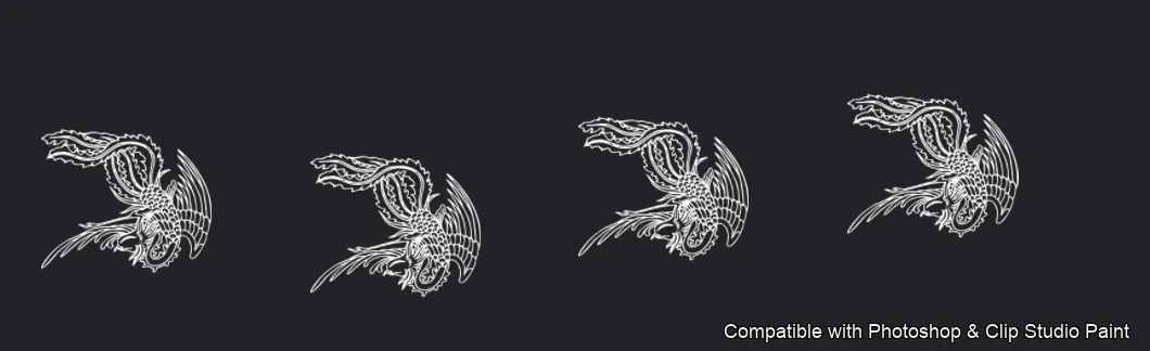 Dragon Ink Kit brush 58 of 64 — Photoshop & Clip Studio Paint .abr preview