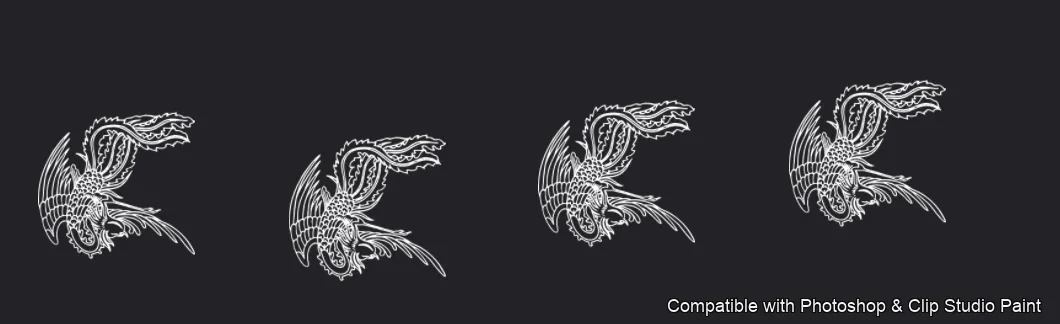 Dragon Ink Kit brush 59 of 64 — Photoshop & Clip Studio Paint .abr preview