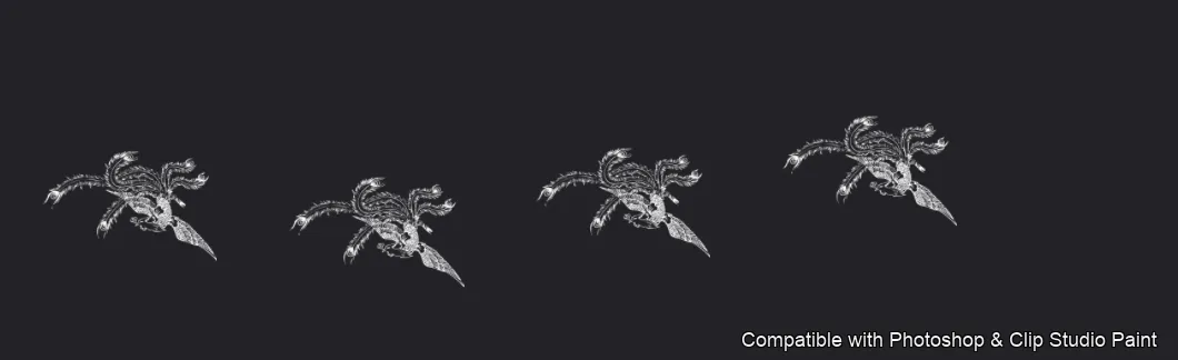 Dragon Ink Kit brush 61 of 64 — Photoshop & Clip Studio Paint .abr preview