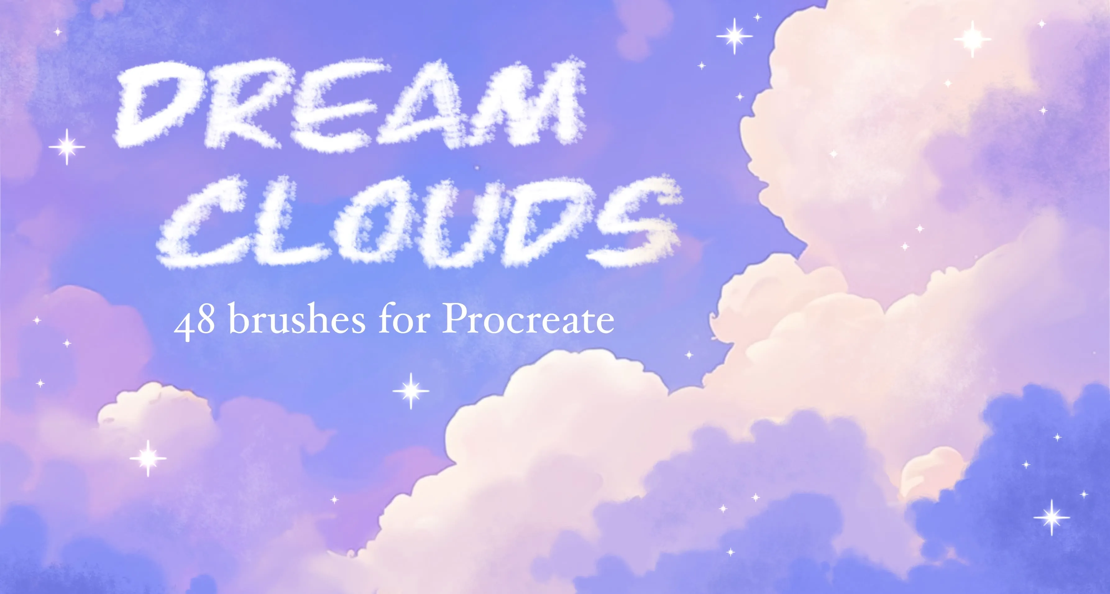 Dream Clouds Procreate brush set cover