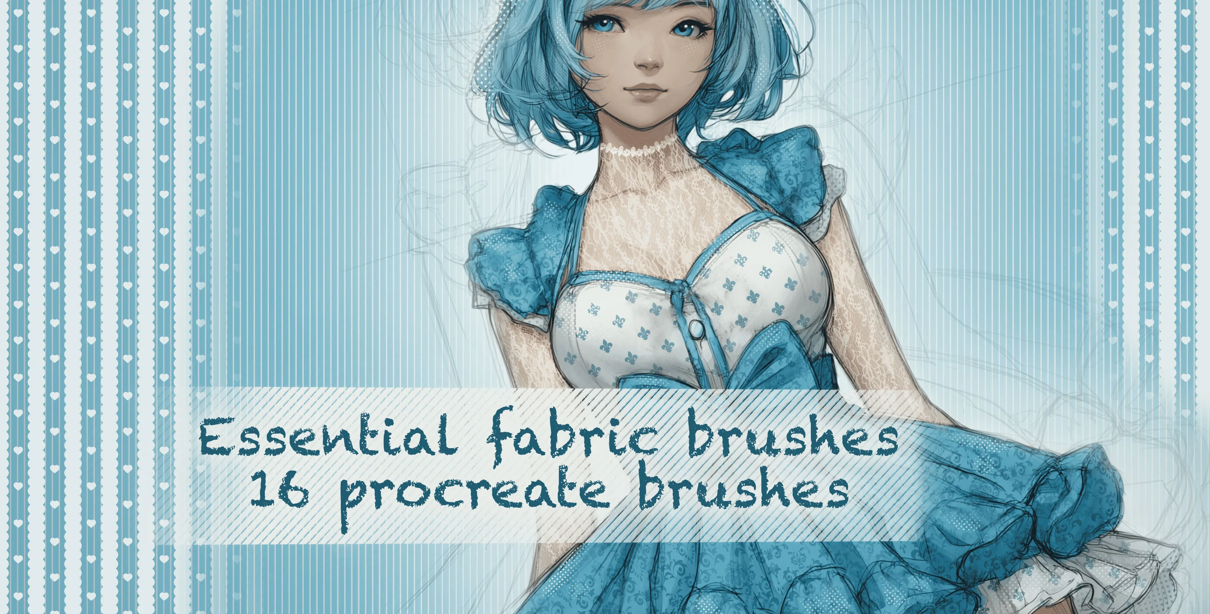 Essential Fabric Brushes Procreate brush set cover