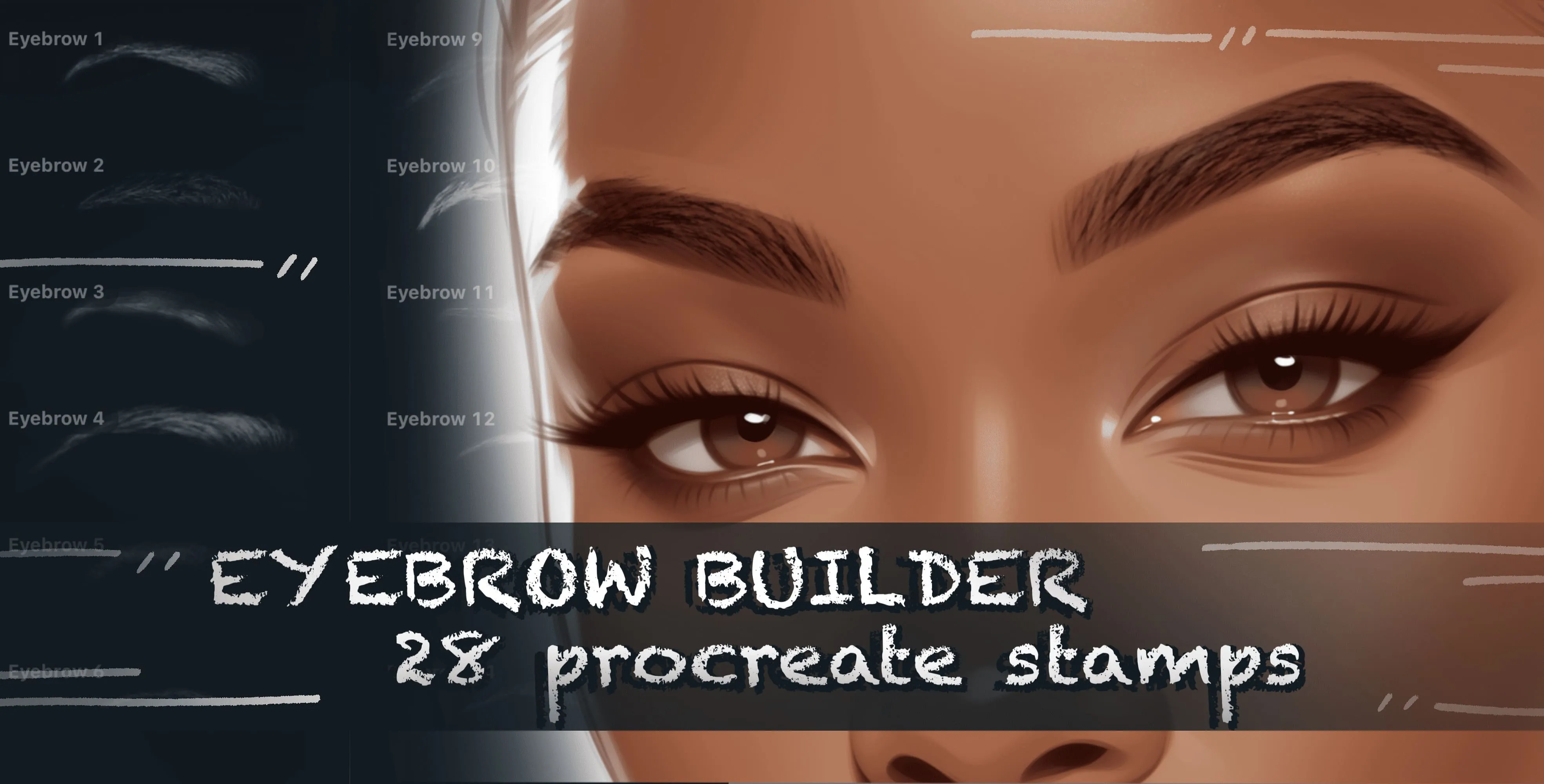 Eyebrow Builder Procreate brush set cover